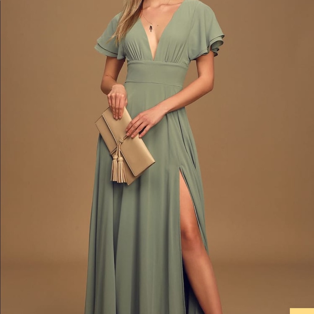 Formal Max Dress Gown Sage Green 1X Plus Wedding Bridesmaid